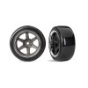 1.9" Gray 6-Spoke Rear Wheels & Hard Drift Tires (2)