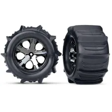 All-Star 2.8" Black Chrome Wheels &amp; Paddle Tires (2)