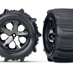 All-Star 2.8" Black Chrome Wheels &amp; Paddle Tires (2)