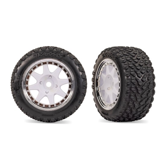 White Front Mini Rally wheels with Rally Tires (2)