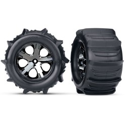All-Star 2.8" Black Chrome Wheels &amp; Paddle Tires (2)